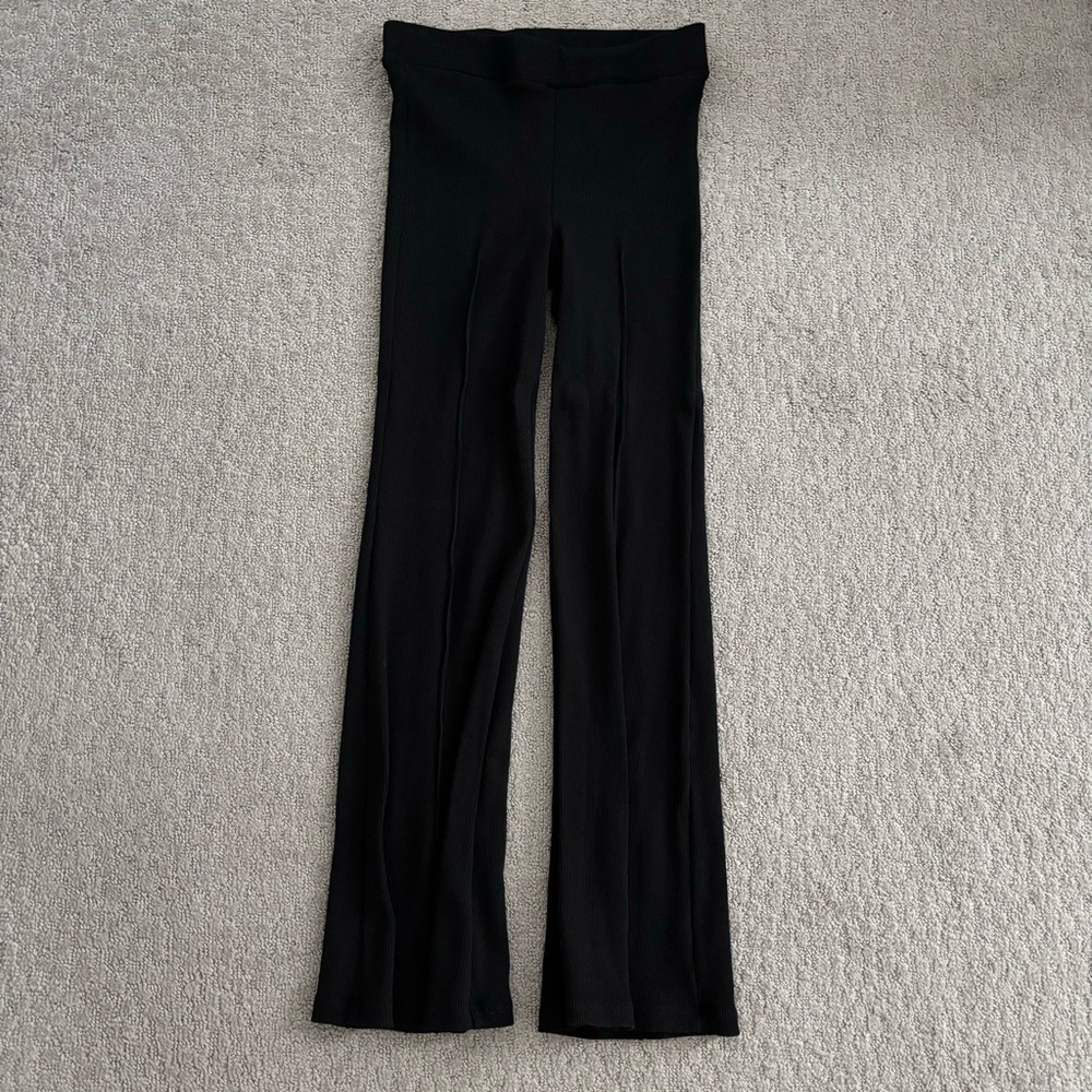 DONNI. Black High-Rise Wide-Leg Pants